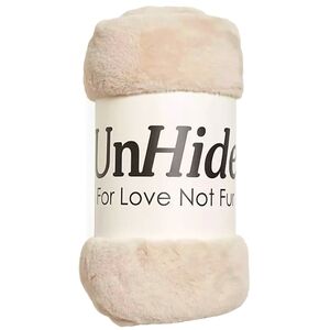 Unhide Beige Lil' Marsh Faux Fur Blanket